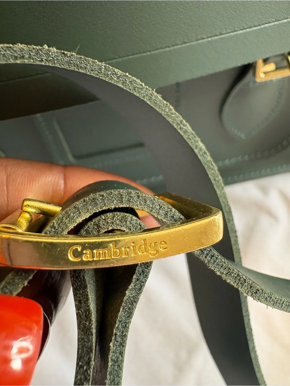 The Cambridge Satchel Company Forest Green Leather Satchel with Gold Hardware